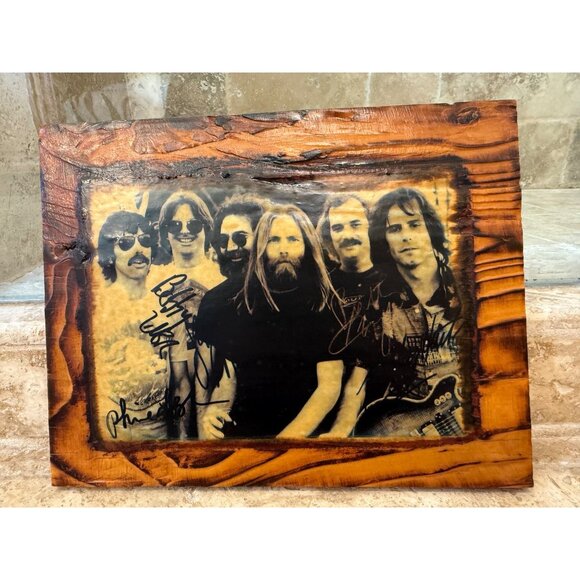 Grateful Dead Photo On Rustic Wooden Plaque With Autograph Prints - Picture 3 of 5